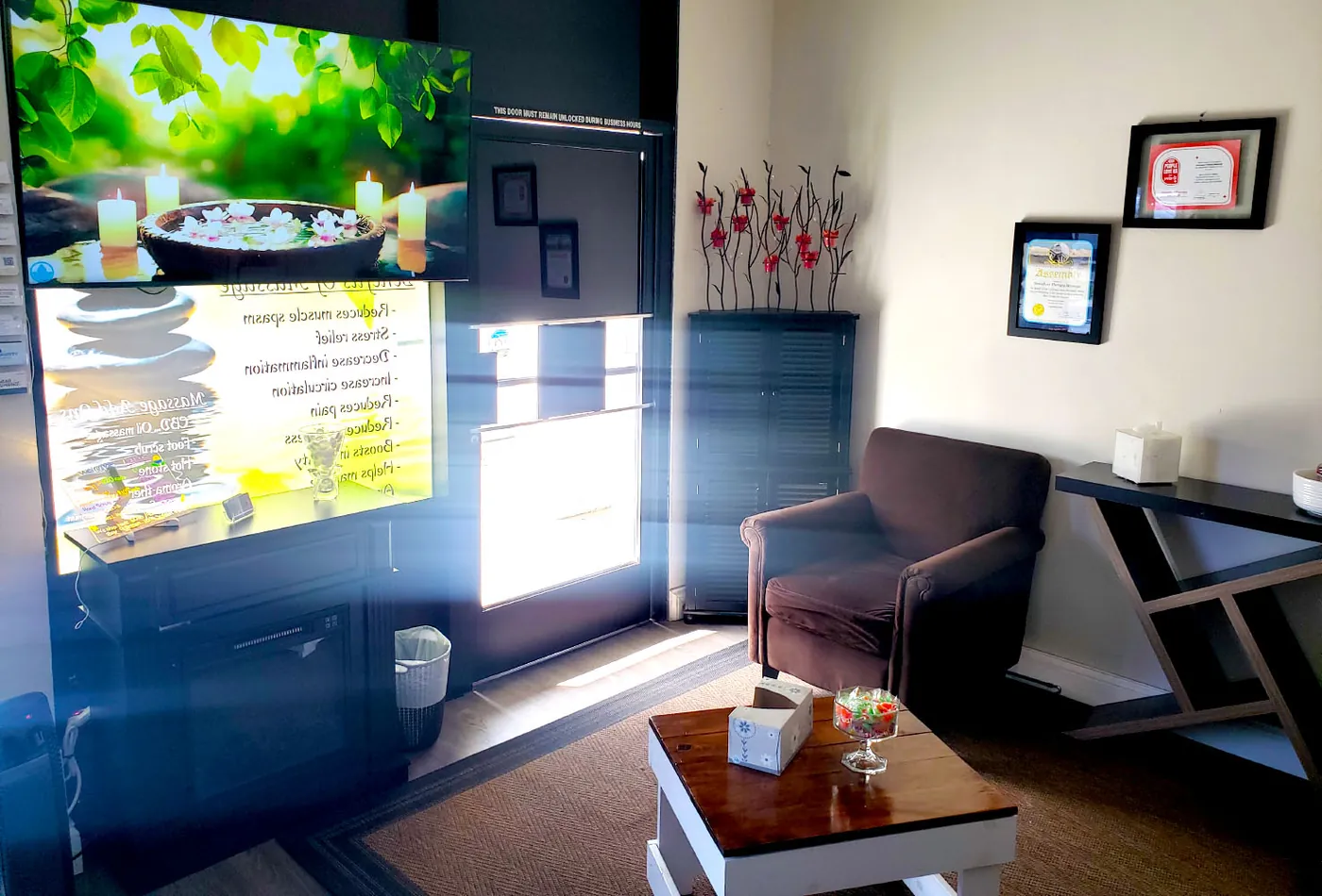 Calm treatment area at StressLess